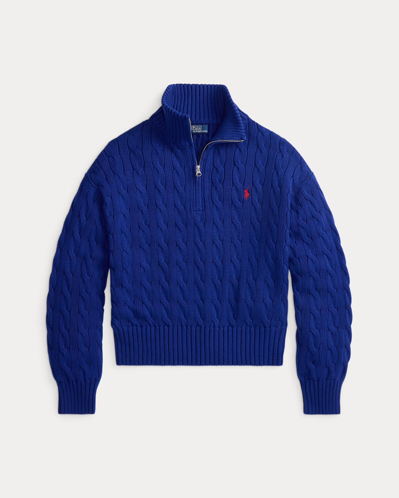 RL Cable-Knit Cotton Quarter-Zip Jumper