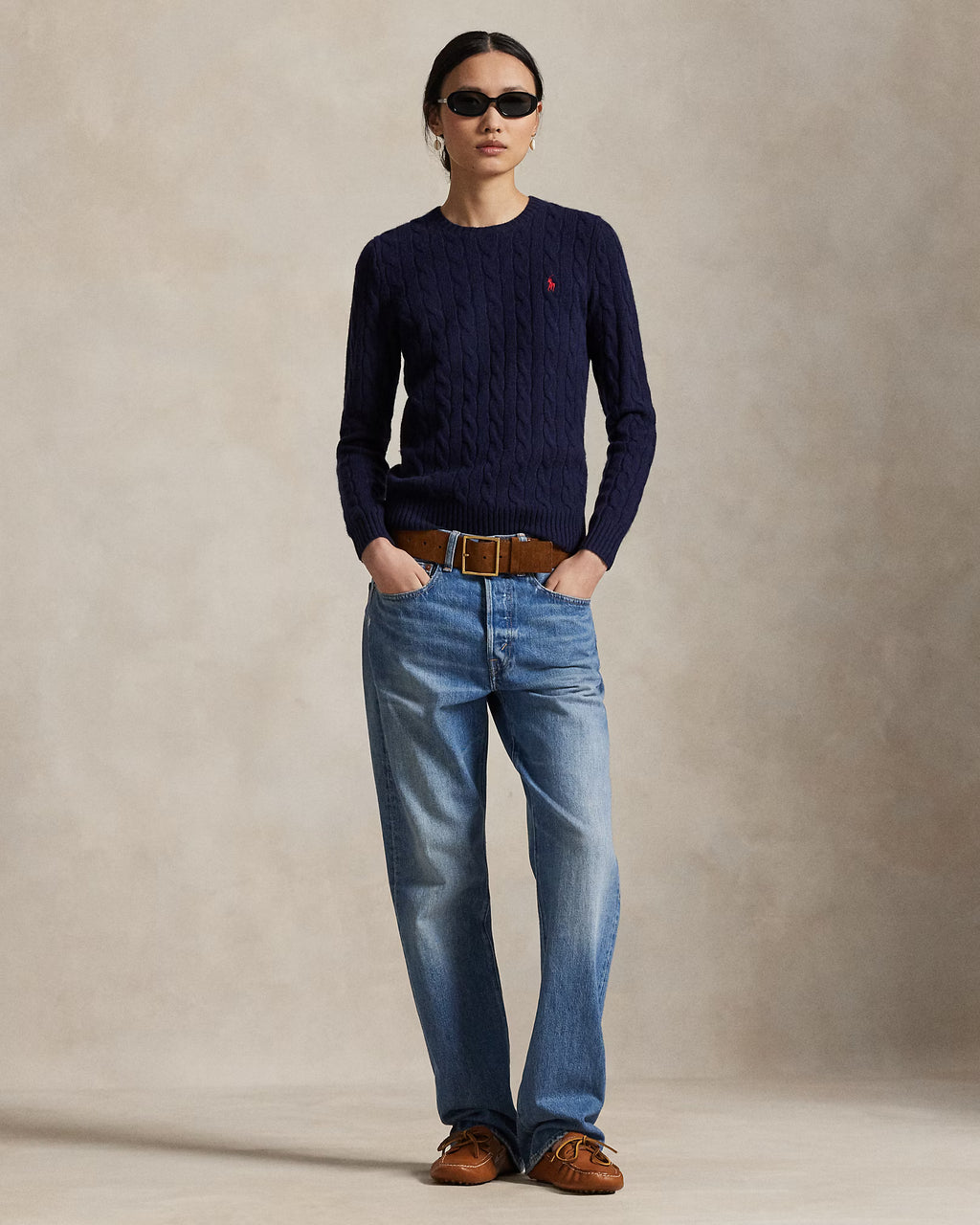 Cable Wool-Cashmere Crewneck Jumper
