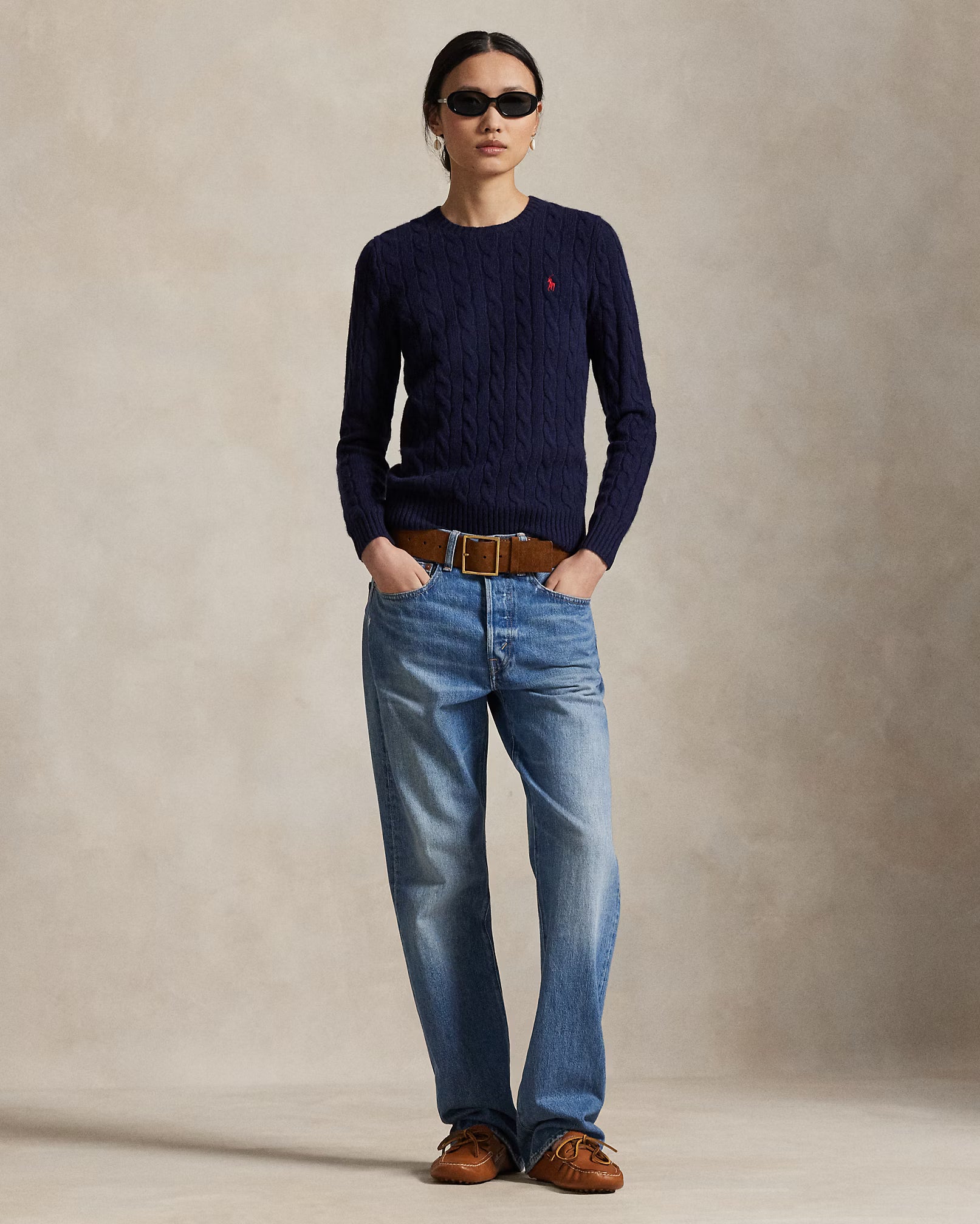Cable Wool-Cashmere Crewneck Jumper