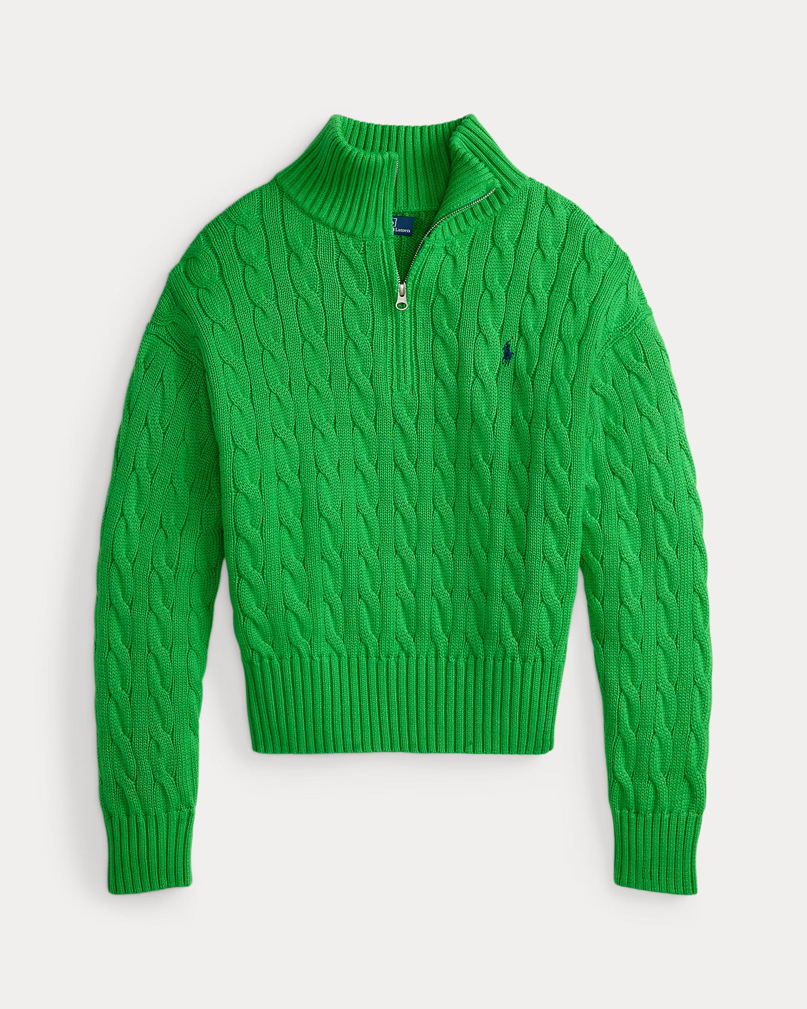 RL Cable-Knit Cotton Quarter-Zip Jumper
