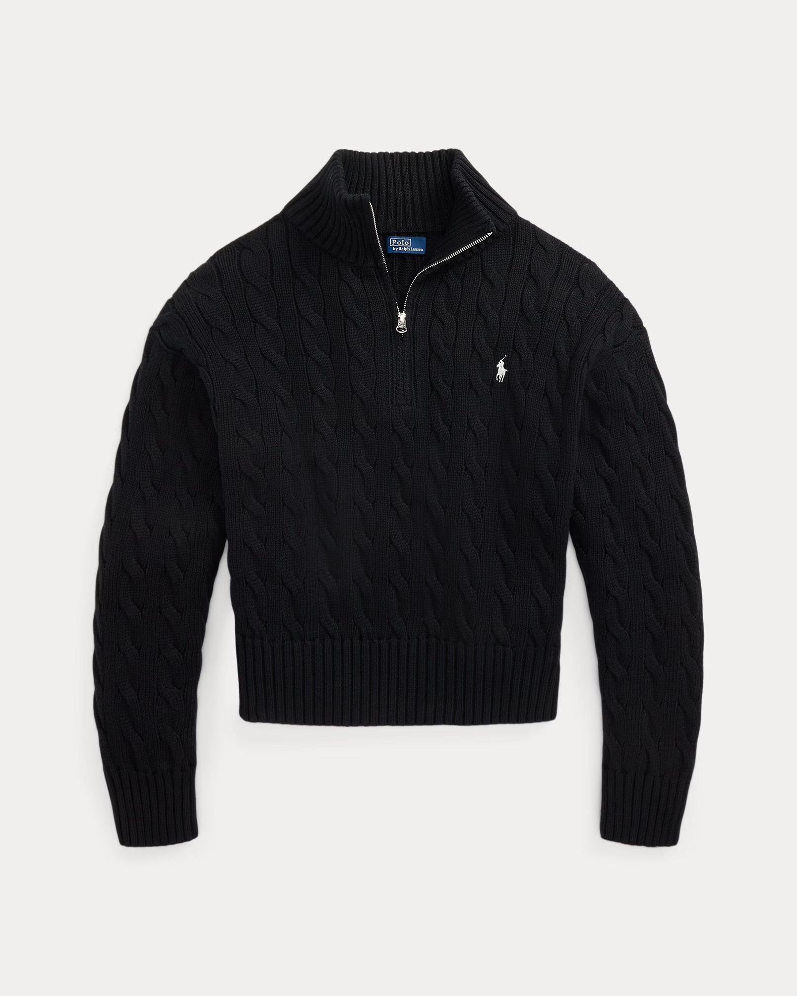 RL Cable-Knit Cotton Quarter-Zip Jumper