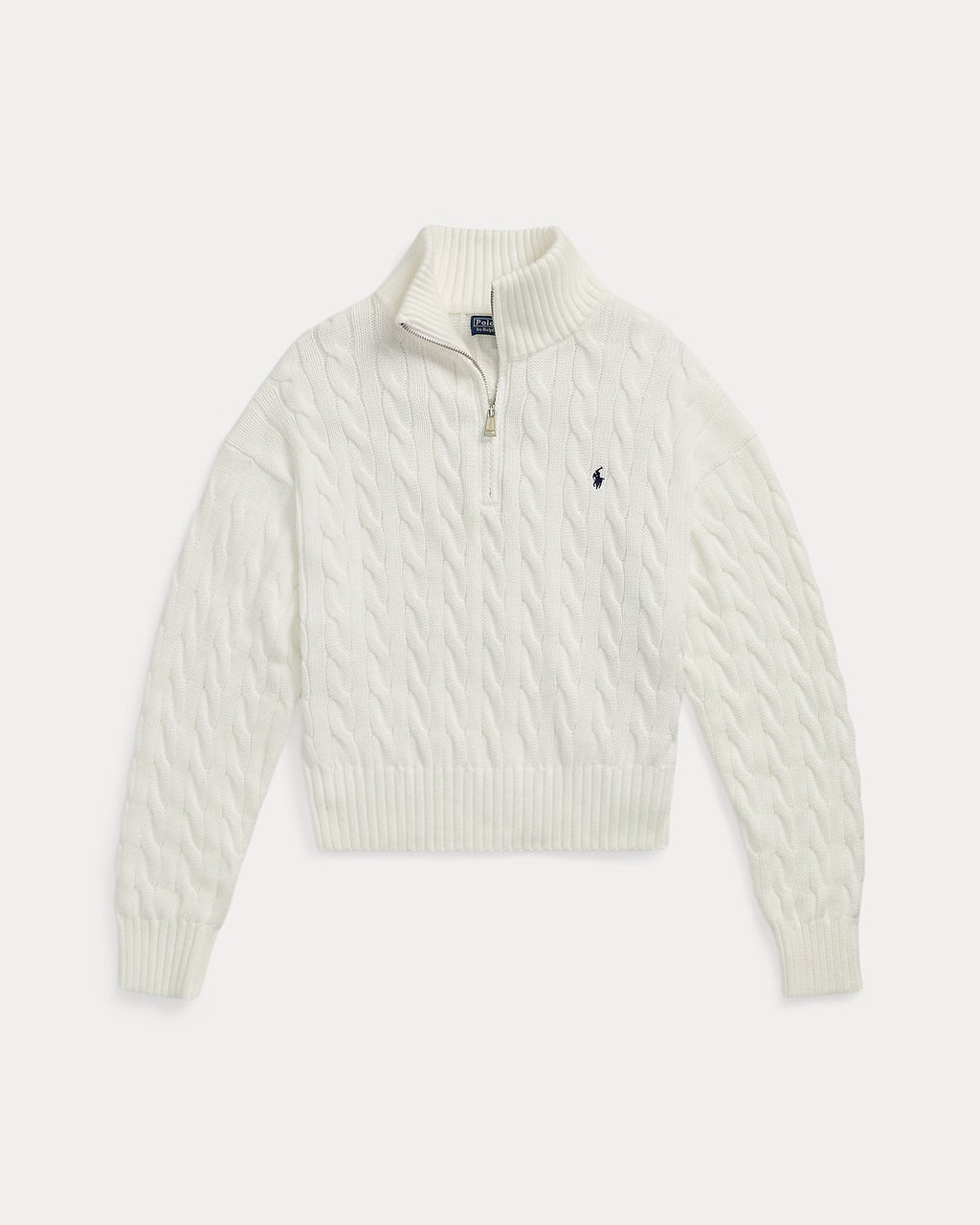 RL Cable-Knit Cotton Quarter-Zip Jumper