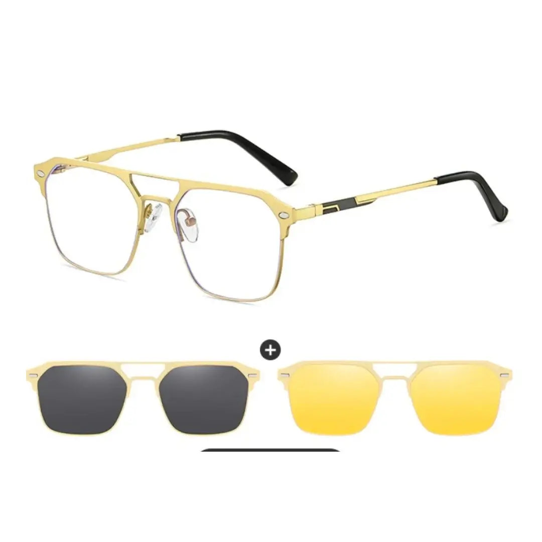 3-in-1-Brille mit polarisiertem Clip-On