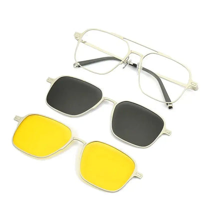 3-in-1-Brille mit polarisiertem Clip-On