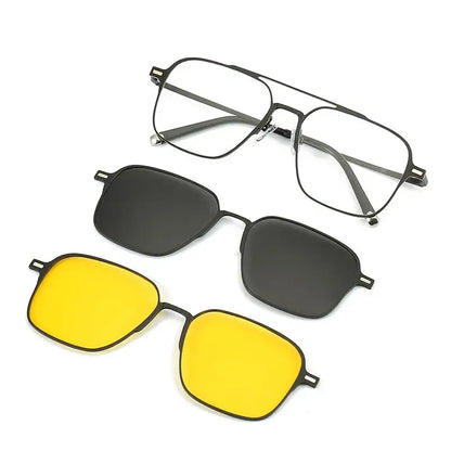 3-in-1-Brille mit polarisiertem Clip-On