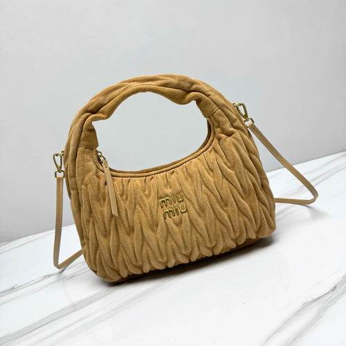 Bag MI 556 Matelassé Suede Beige