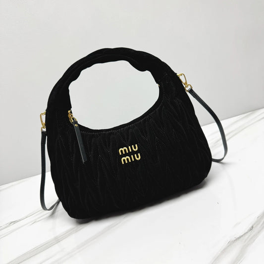 Bag MI 556 Matelassé Suede Black