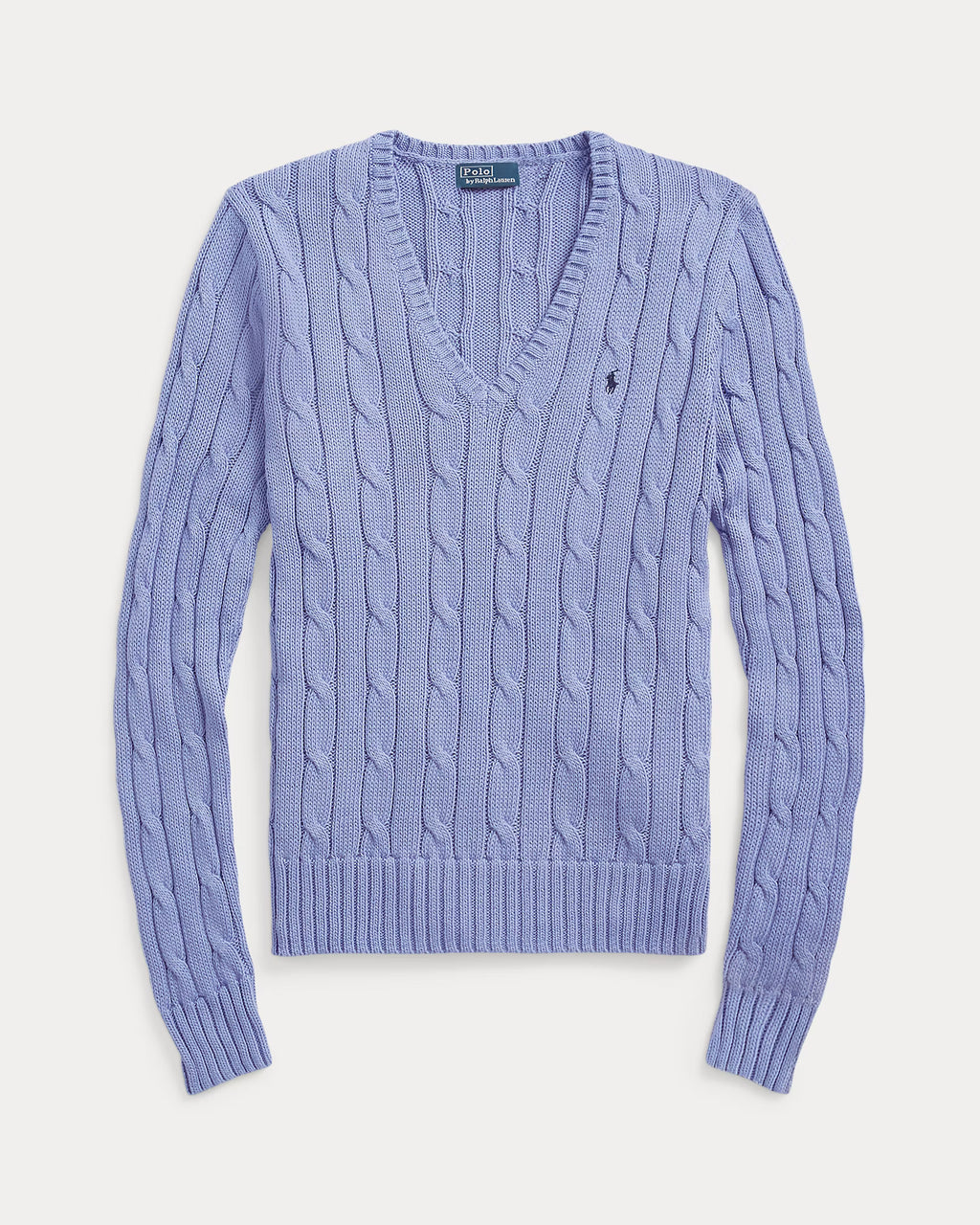 Cable-Knit Cotton V-Neck Jumper