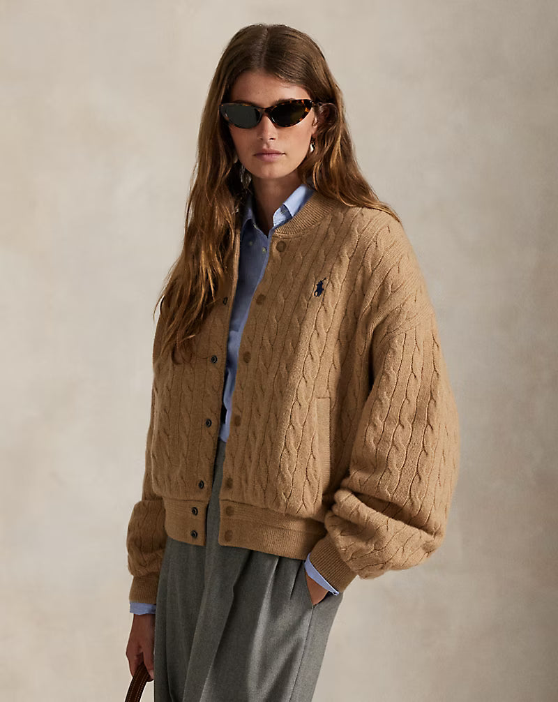 Cable-Knit Wool-Cashmere Jacket