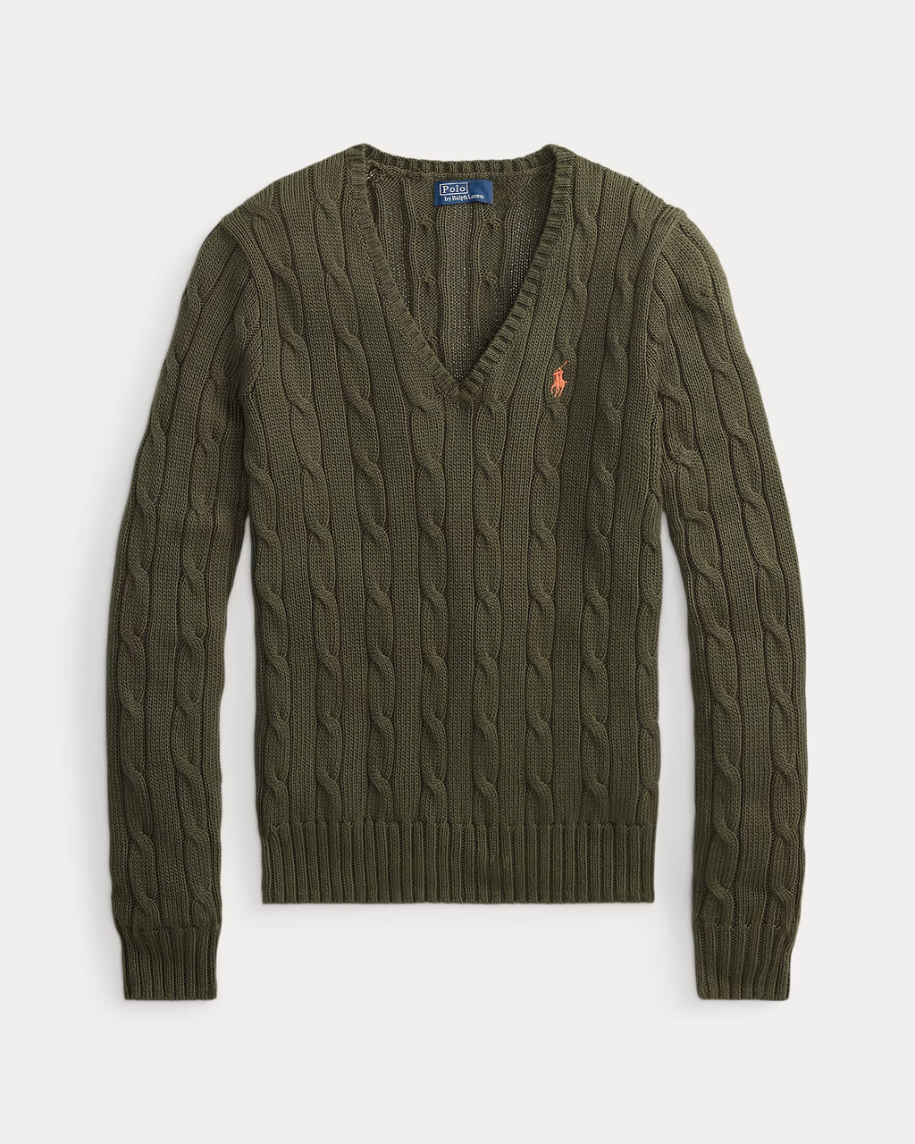 Cable-Knit Cotton V-Neck Jumper