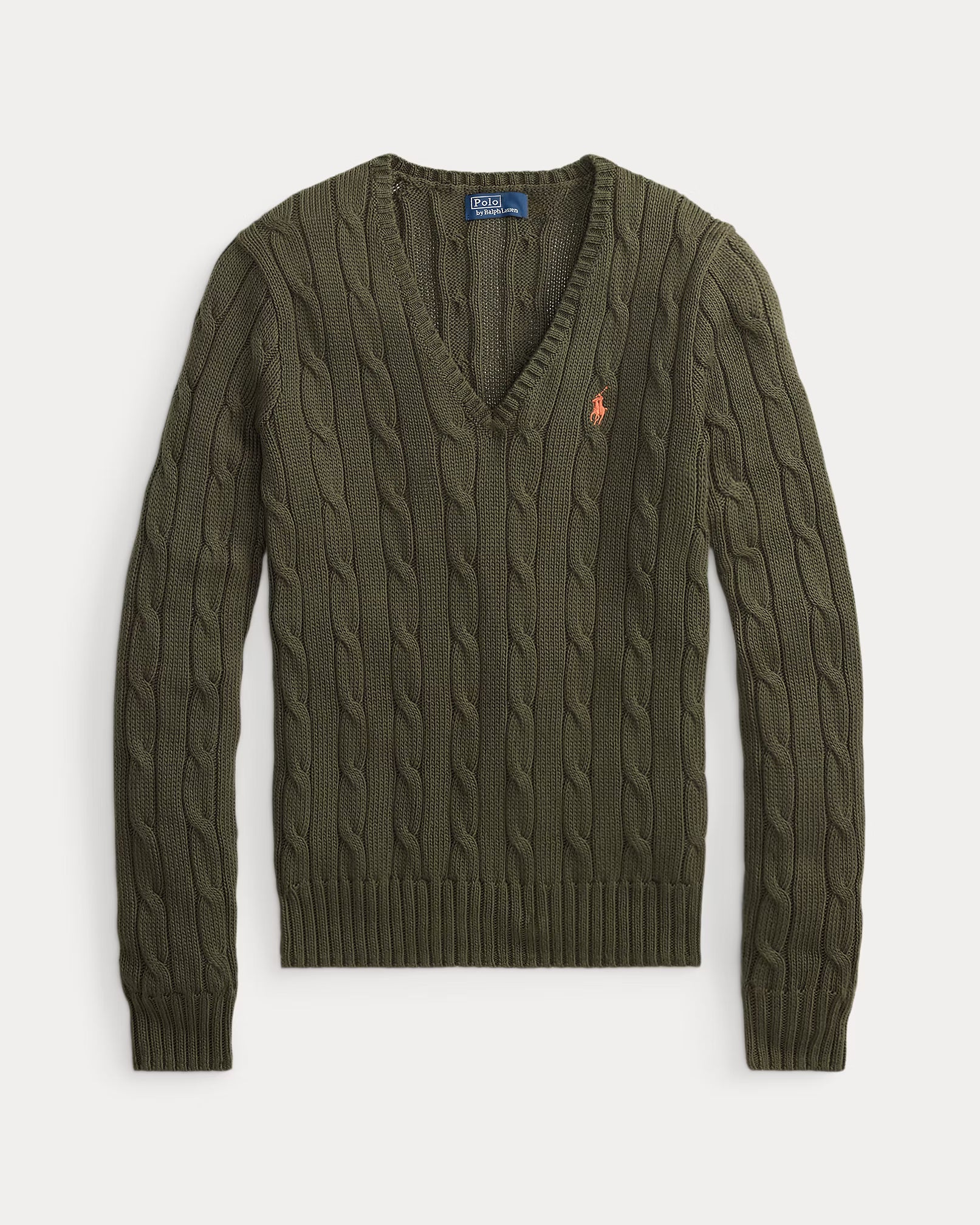 Cable-Knit Cotton V-Neck Jumper