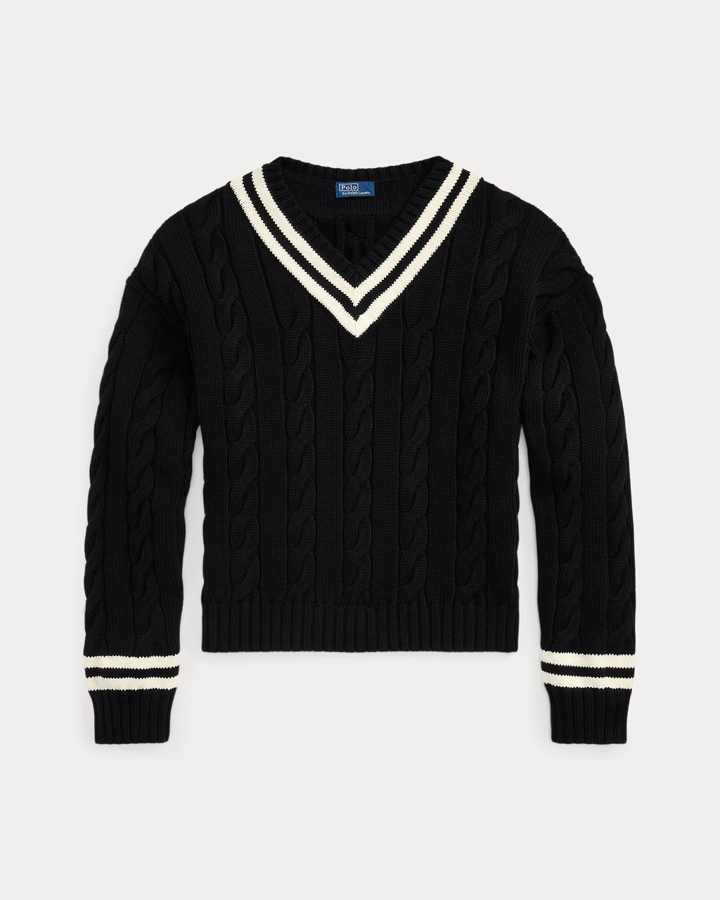 Aran-Knit Cotton Cricket Jumper