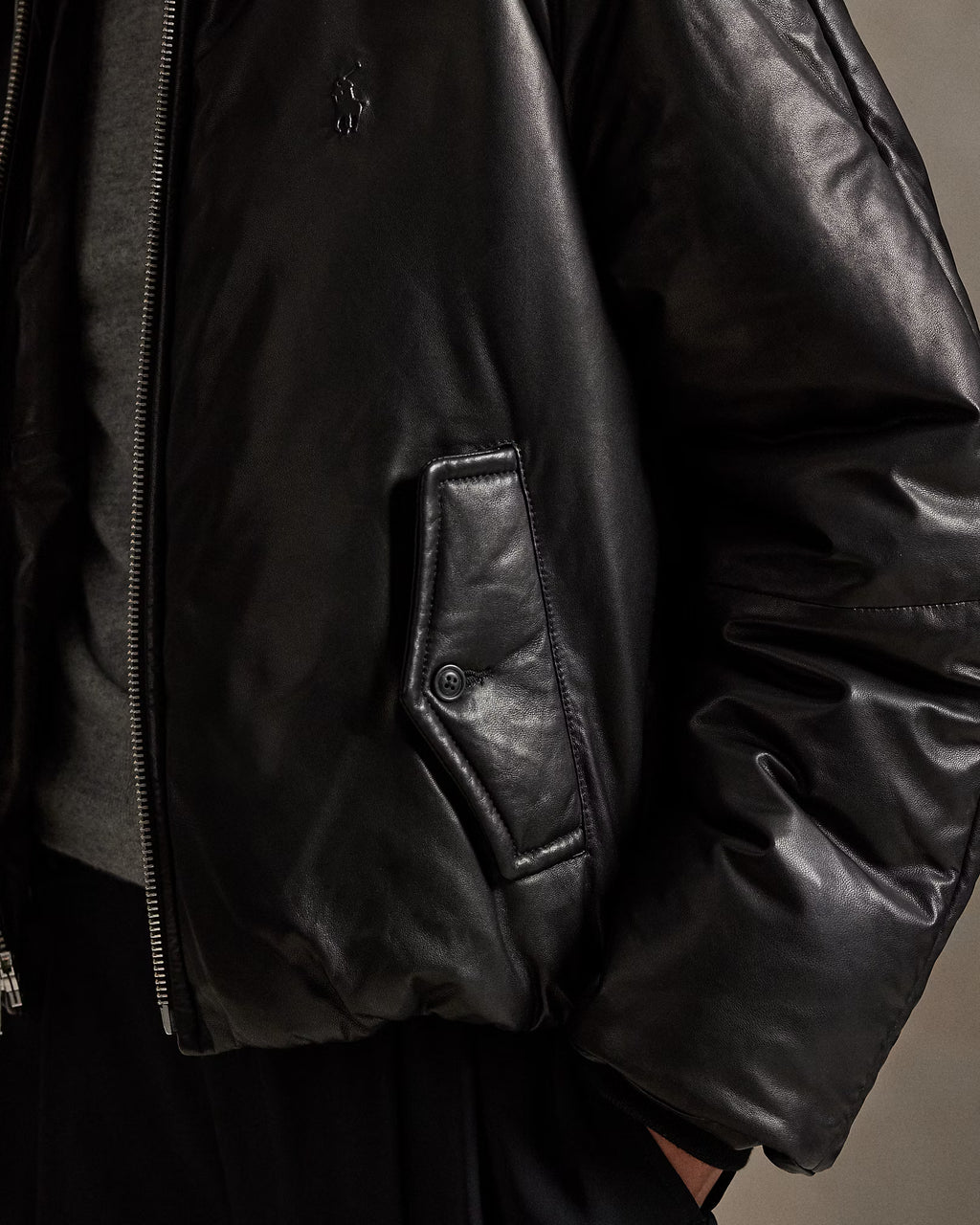 Leather Puffer Jacket