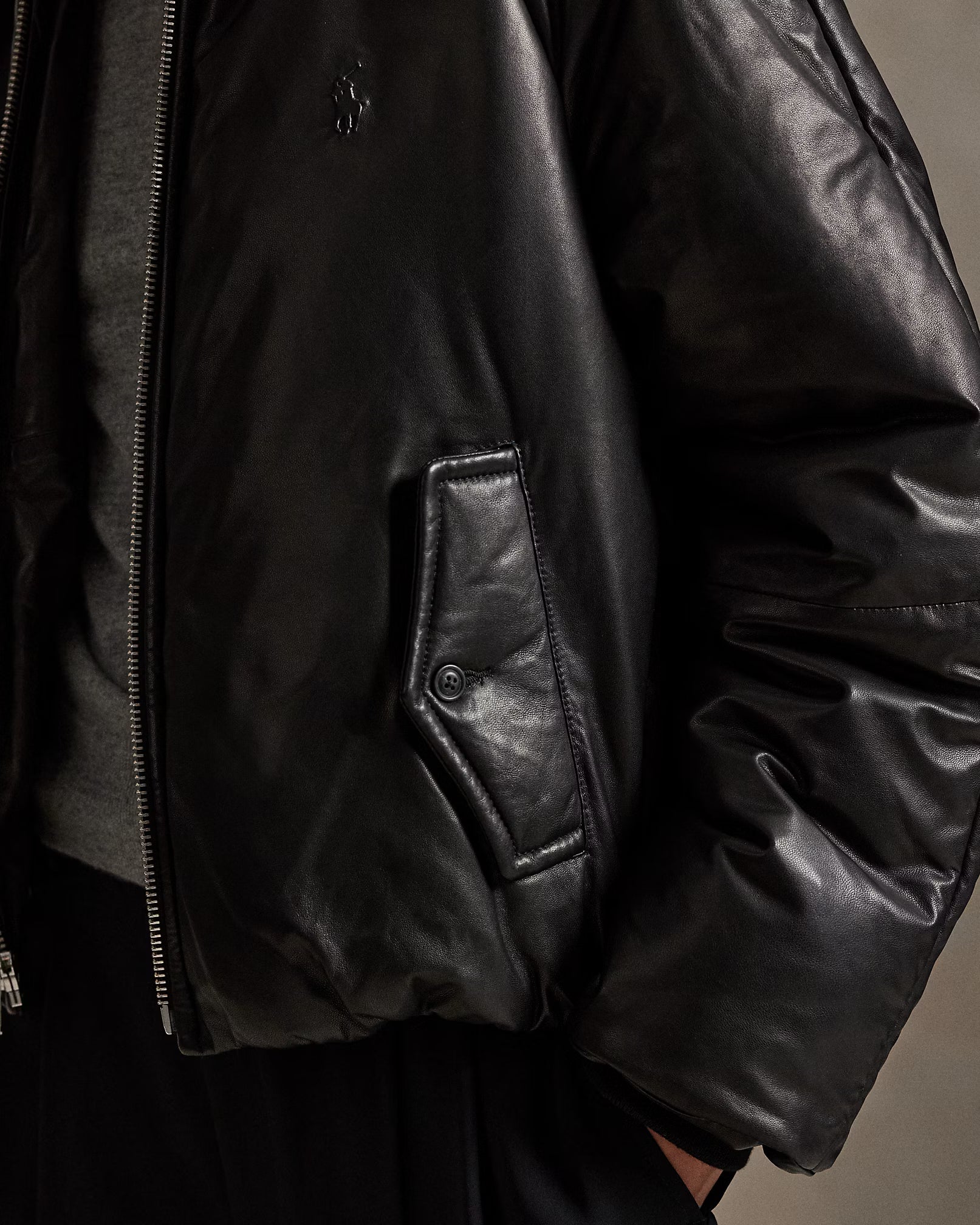 Leather Puffer Jacket