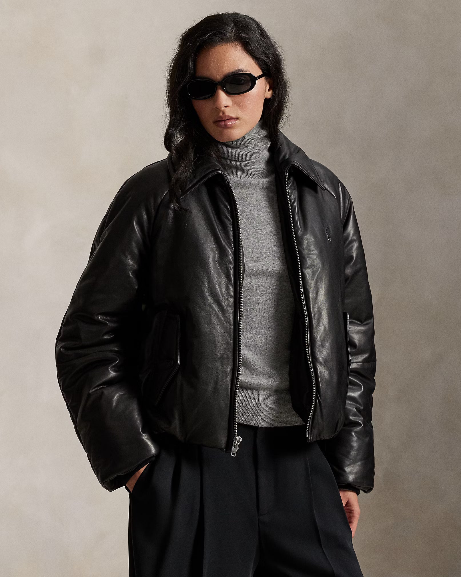 Leather Puffer Jacket